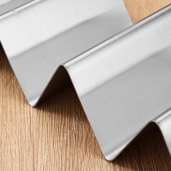 Edelstahl Taco Tortilla Halter Ständer 2/3/4 Schlitze Burrito Rack für Küche Robuster Pfannkuchen Ausstellungsständer Platzsparendes Taco Serviergestell