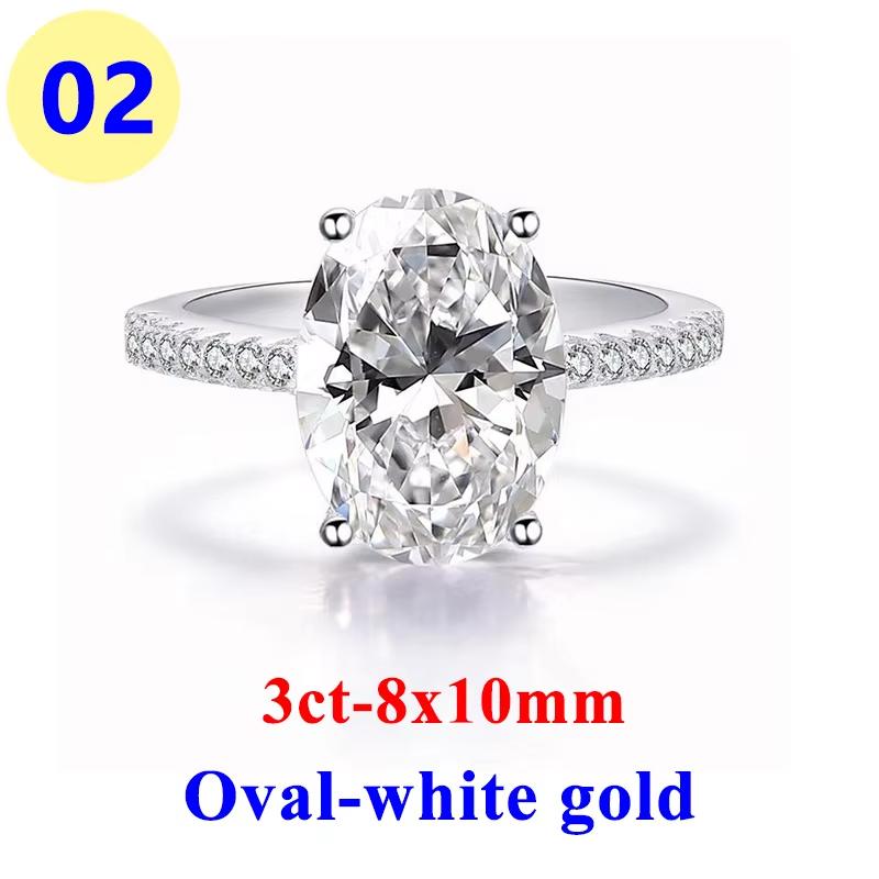Marstone 1-3CT Oval Moissanite Diamond D VVS1 Oval Women's Ring 925 Sliver 18k White Gold Engagement Rings Top Quialty Rings for Women