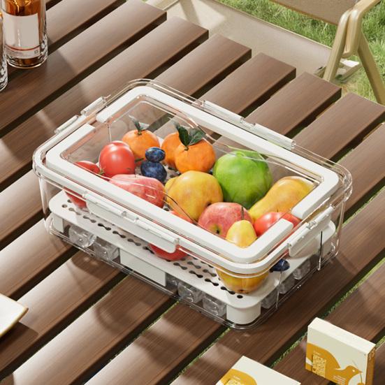 Food Storage Box Snack Box Container with Lid Large Capacity BPA Free Transparent Design Easy to Clean Divided Serving Tray