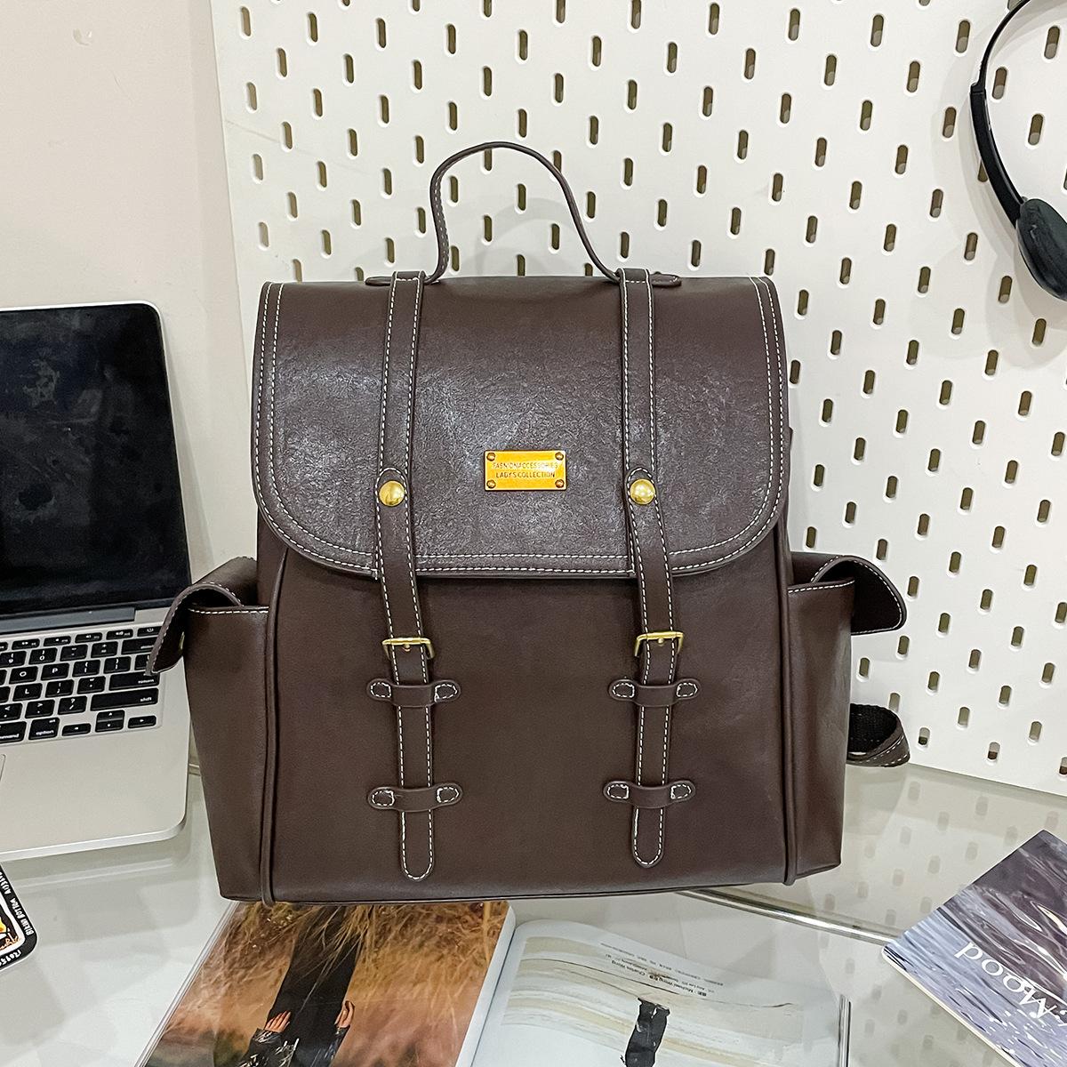 

Ретро Универсальный Рюкзак Премиум Рюкзак Женский Парный Большой Вместимости Кроссбоди Повседневная Сумка для Поездок коричневый