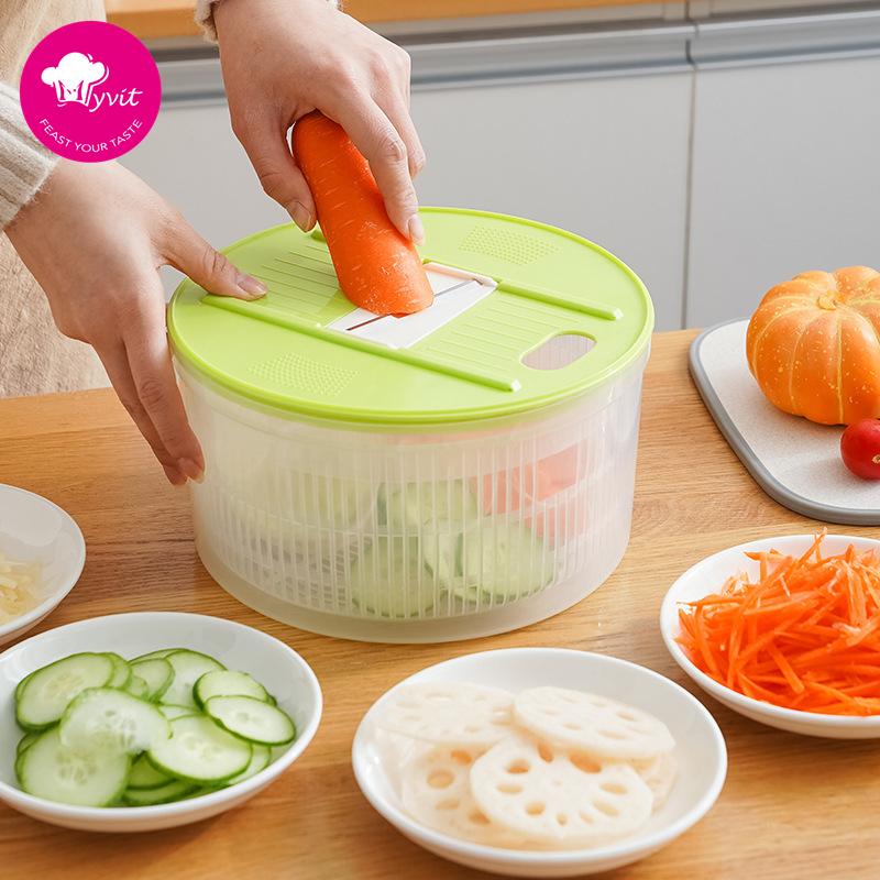 

Многофункциональная сушилка для салатов, овощерезка, сливная корзина, бытовые овощи, фрукты, огурцы и картофель, измельченные ломтики