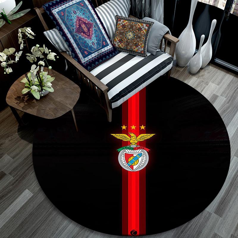 Sport Lisboa E Benfica2 Round Area Rug,Carpet Rug for Living Room Bedroom Sofa Playroom Decor,Non-slip Floor Mat