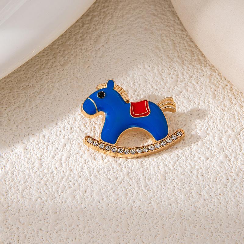 Successful Rocking Horse Brooch Cute Cute Pony Shape Badge Versatile Fashion Badge Pin With Accessories