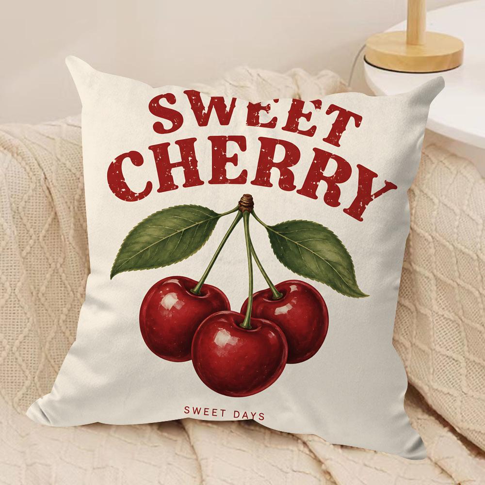 Fashion Cherry Lemon Peach Cushion Cover Square Pillow Bedroom Sofa Leisure Comfort Living Room Home Decoration X