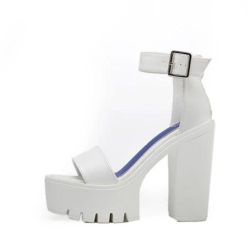 Fashion European nightclubs dj bar singer ds performance shoes cross belt 13cm thick super high heel waterproof platform sandals