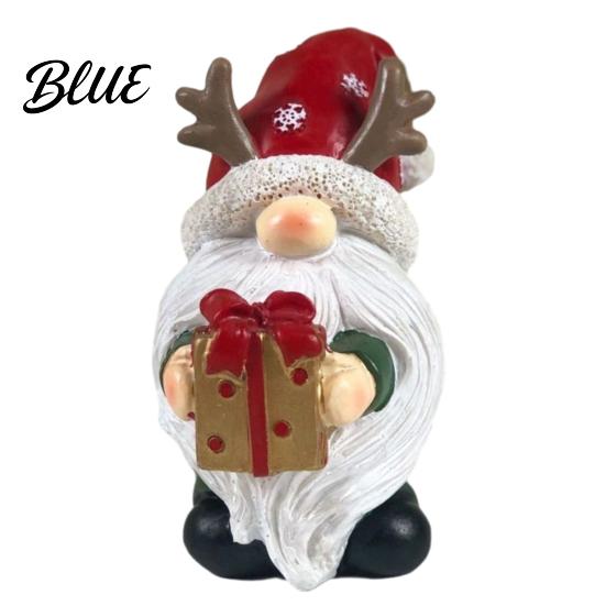 Indoor Christmas Decoration Gnome Figurine Resin Red Santa Dwarf Statue with Tree/Gift Box Festive Ornament for Showcase Tomte Swedish Nordic Table