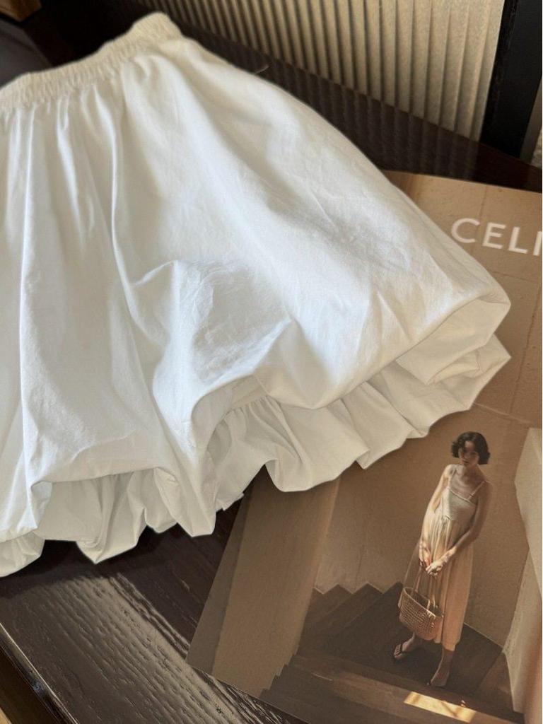 Spring-Summer Fluffy High-Waist Slimming Lantern Skirt for Women