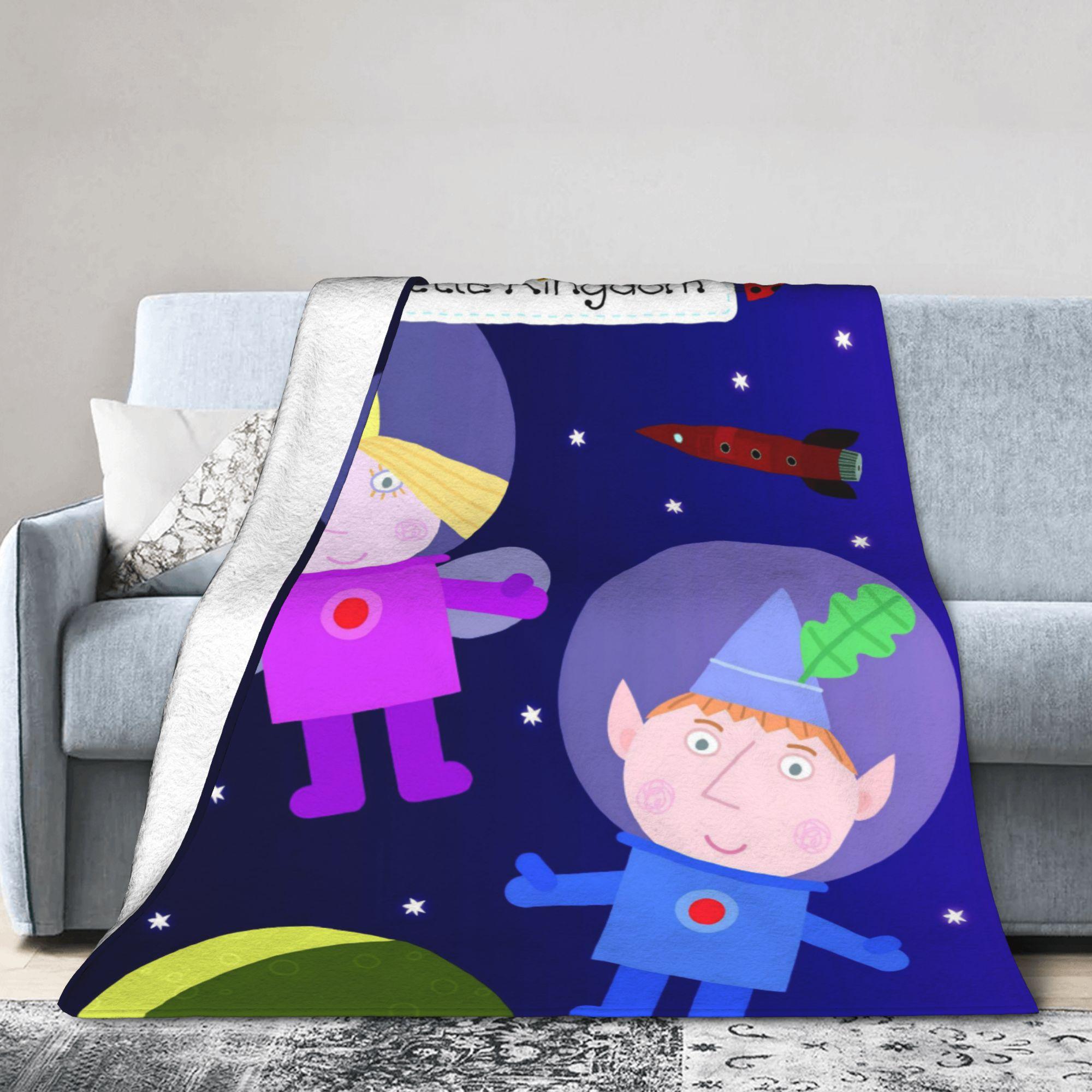 Dunika Chen Unisex Ben Holly Cartoon Little Kingdoms Flannel Blanket Magic-Movie Creative Throw Blankets For Bedspreads 125*100Cm Warm