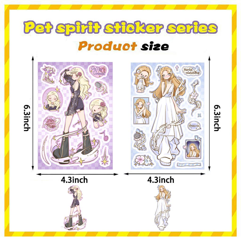 8 Cartoon Girl Group Debut Stickers Waterproof Diary Hand Account Stickers Gu Card Stickers DIY Decorative Stickers Tag Stickers
