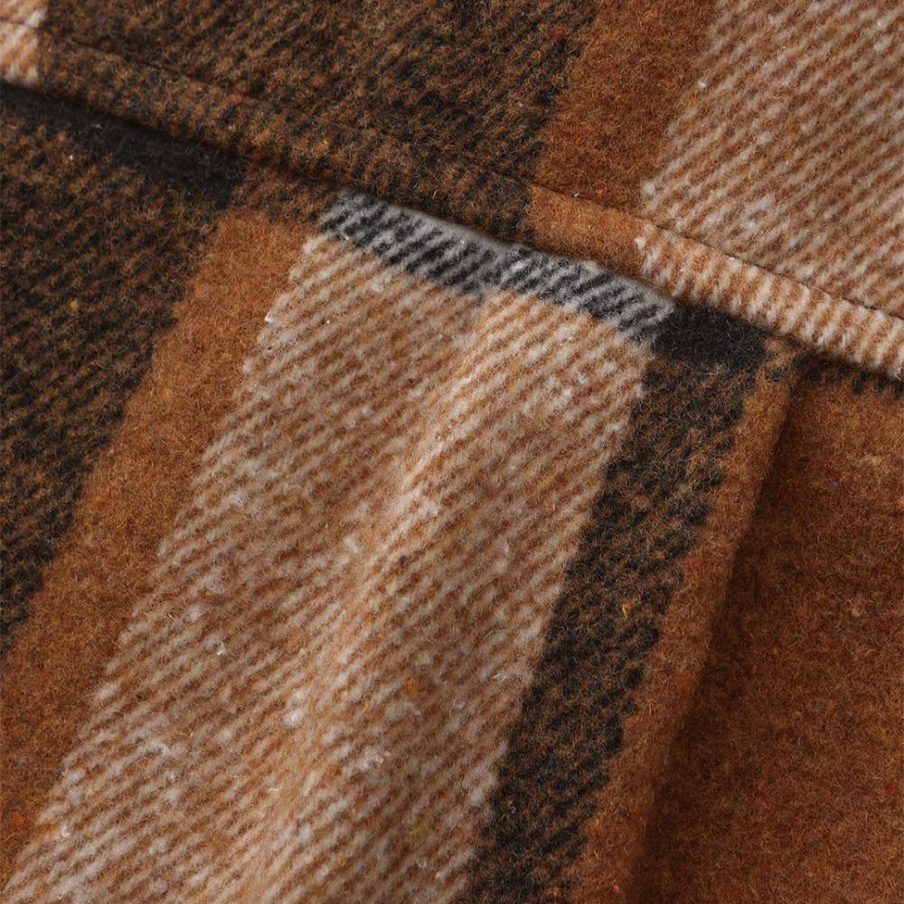 Neues Leichter Luxus Herrenhemd Koreanische Urbane Mode Retro Langarm Tasche Strickjacke Tops Hohe Qualität Verdicktes Karo Bluse S-2XL