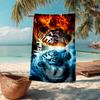 Custom Name Ultra-Soft Beach Towel with Tiger Theme,Ideal for Pool - Camping, Diving - Perfect Travel Essential, Vibrant Beach Towel.