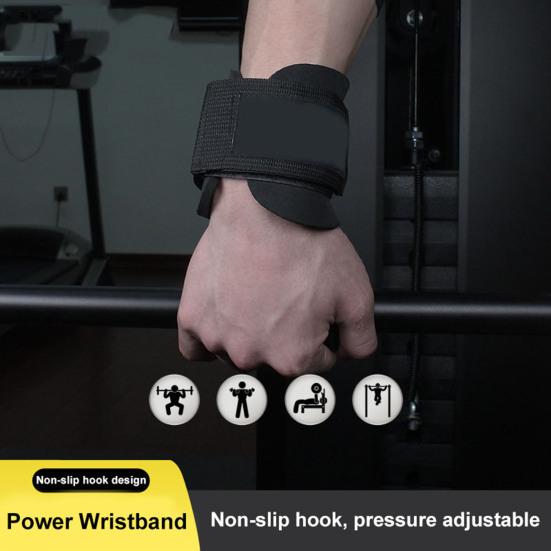 1 Pair Weight Lifting Hooks Heavy Duty High Strength Great Friction Anti-slip Fasten Tape Stainless Lifting Wrist Straps Power Lifting Grips