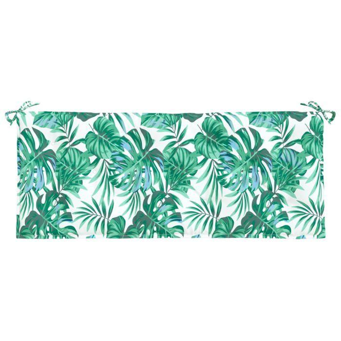 VidaXL Coussin de Banc de Jardin Motif de Feuilles, Coussin de Siège, Coussin de Meuble de Terrasse Patio Salon Extérieur 378951
