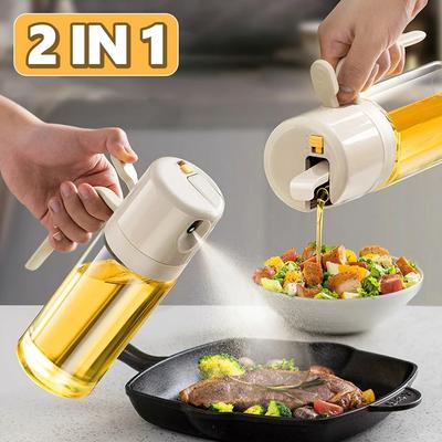 550ML Oil Sprayer Bottle BBQ Cooking 2 In 1 Oil Dispenser Olive Oil Pourers Sprayer Kitchen Baking Oil Mister Vinegar Bottle