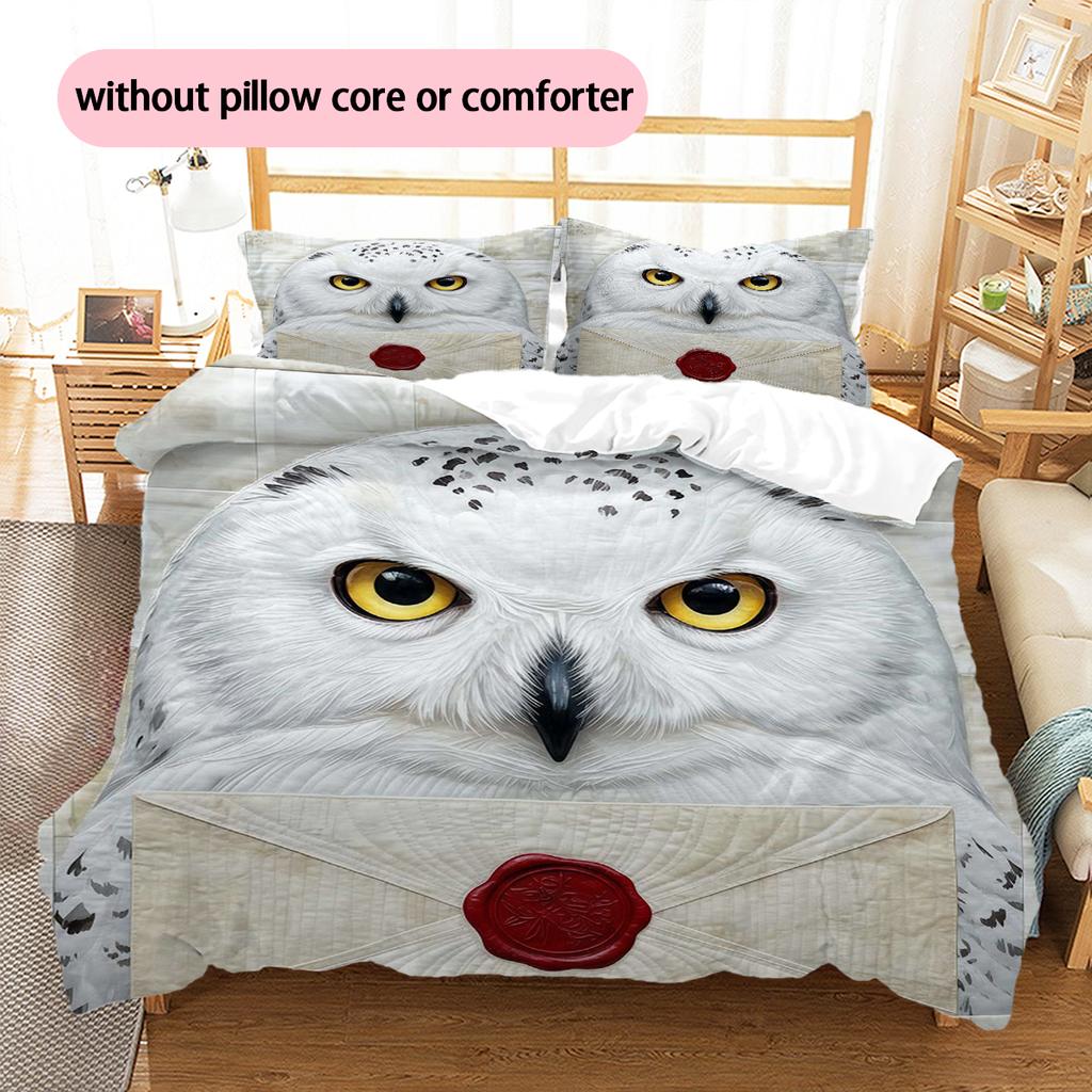 Juego de Ropa de Cama con Estampado de Dibujos Animados Colcha Funda de Colcha Funda de Almohada Decoración del Hogar Regalo de Cumpleaños (1 * funda nórdica + 2 * fundas de almohada, sin núcleo)