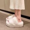 Internet-Berühmtheit Explosion Pedal flauschige Hausschuhe Damen tragen Saison dicke Sohle warm rutschfest Hausschuhe Damen