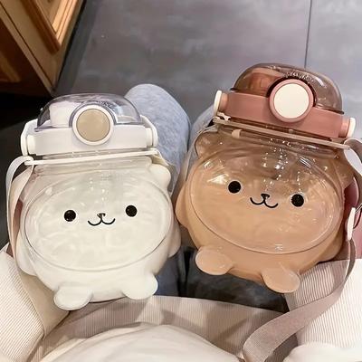 1000ML Reise Wasserkocher Auslaufsicher Niedlich Bär Saft Milch Becher Geschenke für Camping Wandern