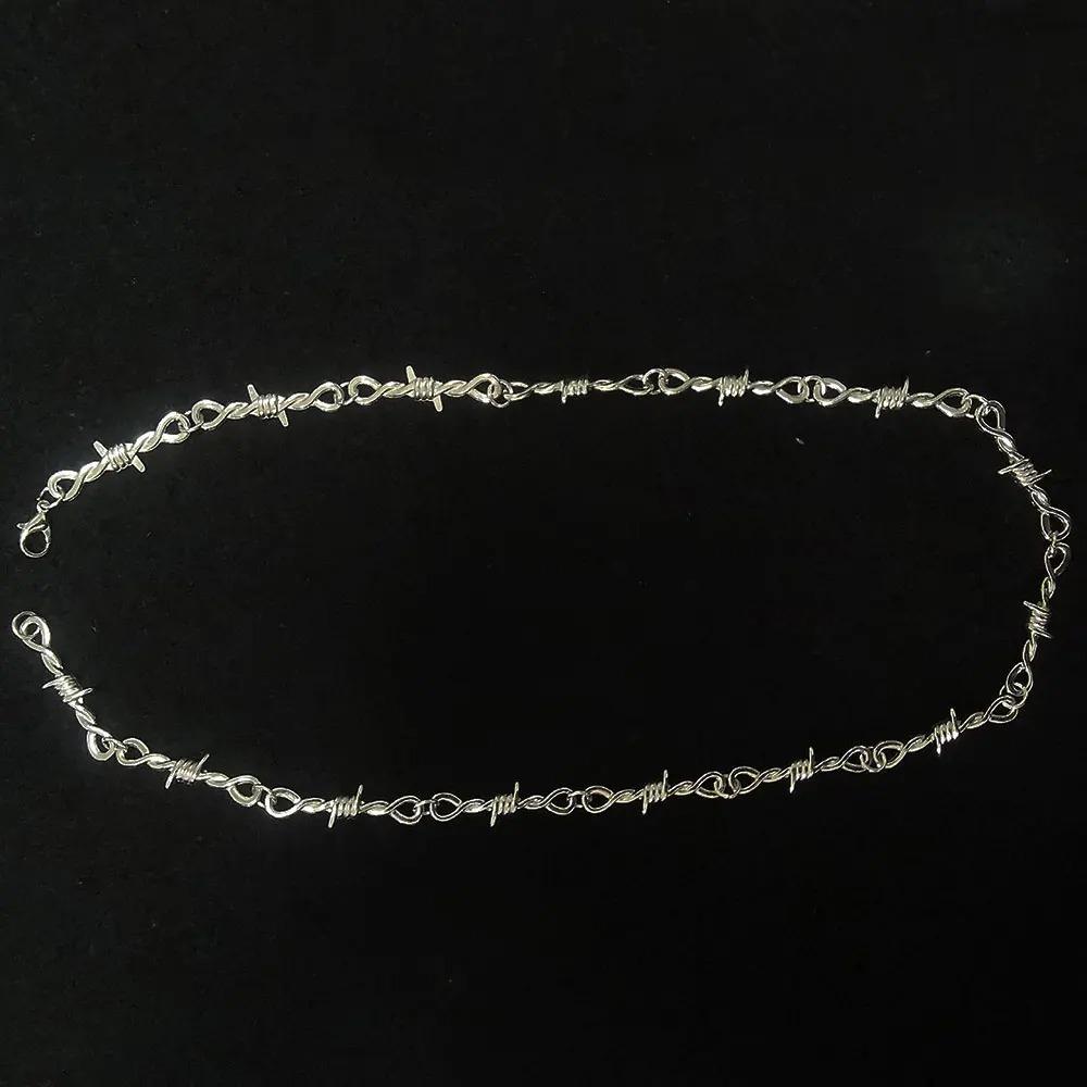 Unisex Choker Necklace Men's Women Hip-hop Gothic Punk Barbed Wire Little Thorns Chain Choker Jewelry Gifts