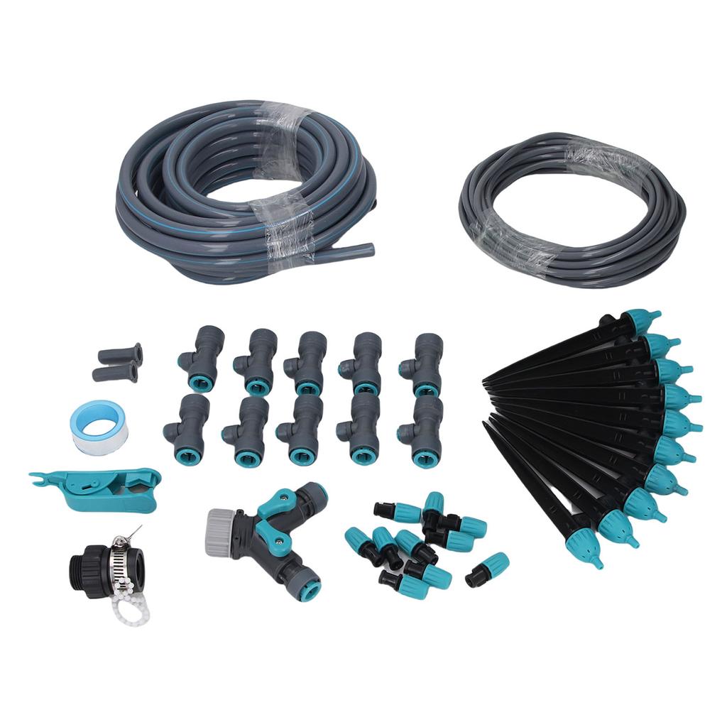 10m Greenhouse Micro Drip Irrigation Kit with Tubing Hose Adjustable Nozzle Garden Watering System