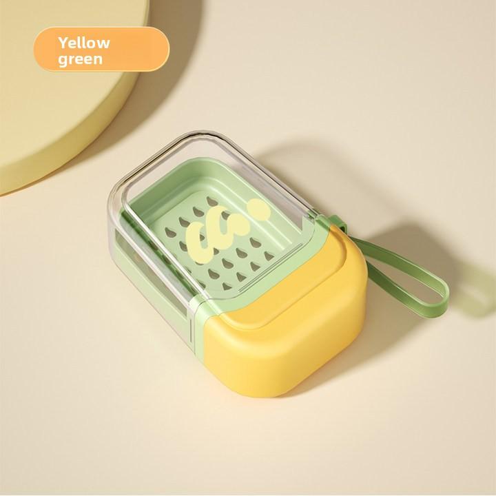 Portable Soap Box Travel Mini Soap Box Sealed Drain with Lid Soap Box Transparent Light Luxury High-end