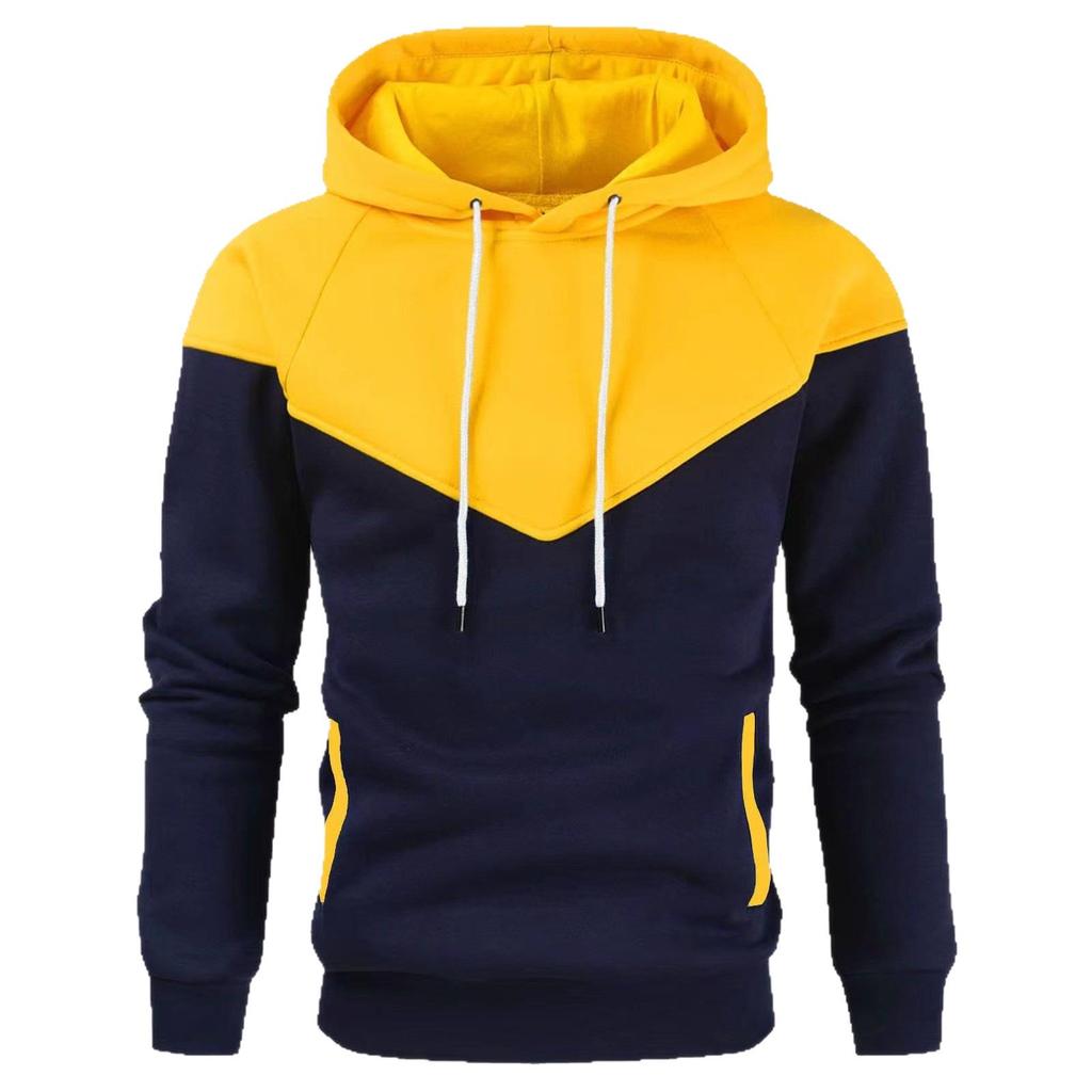 Men's Color Block Hooded Sweatshirt - Warm Autumn/Winter Fashion Jacket