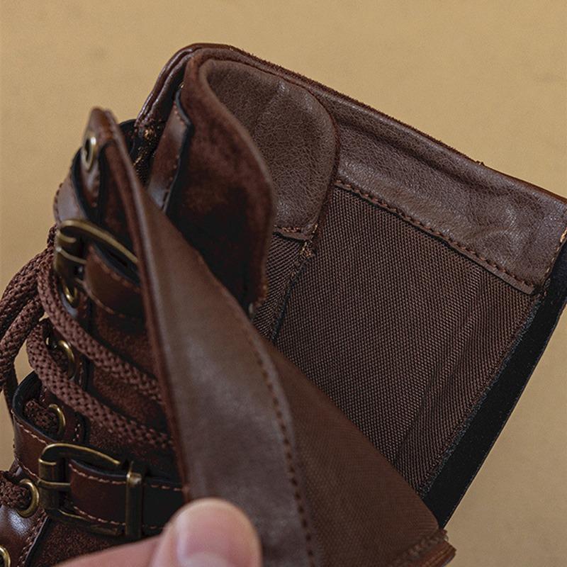 Autumn Early Winter Genuine Leather Shoes Women Suede Boots Height Increasing 5cm Non-slip Fashion Brand Ladies High Boots