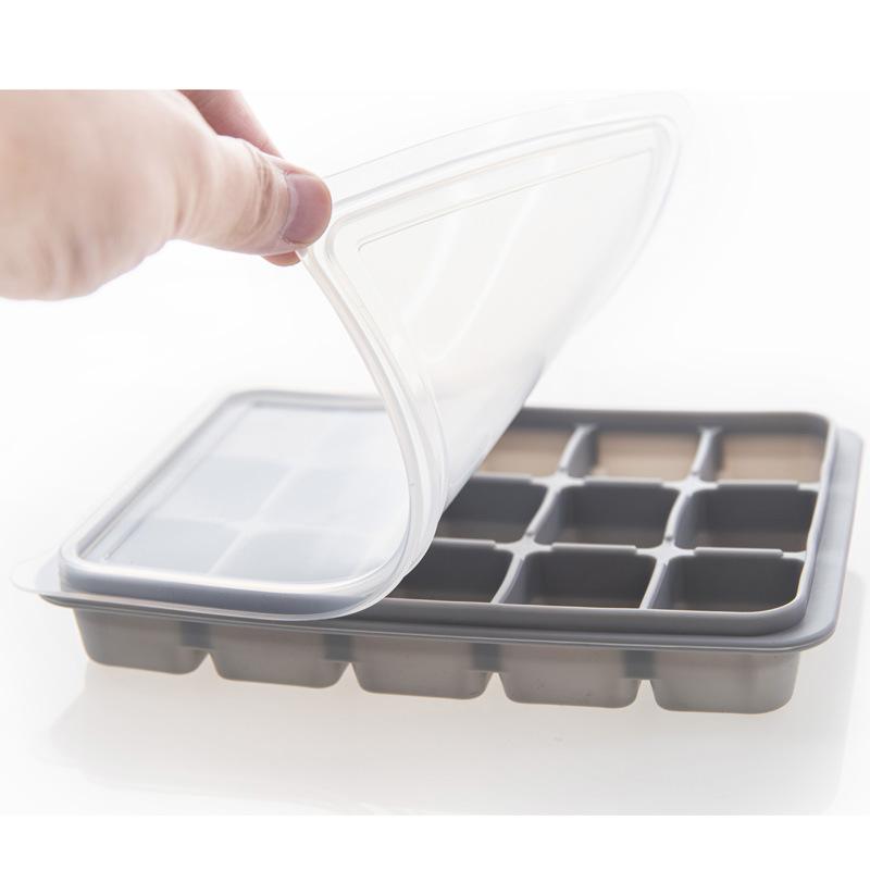 

15 Grids Diy Ice Cube Mold Silicone Tray Cream Maker Kitchen Supplies gray #1