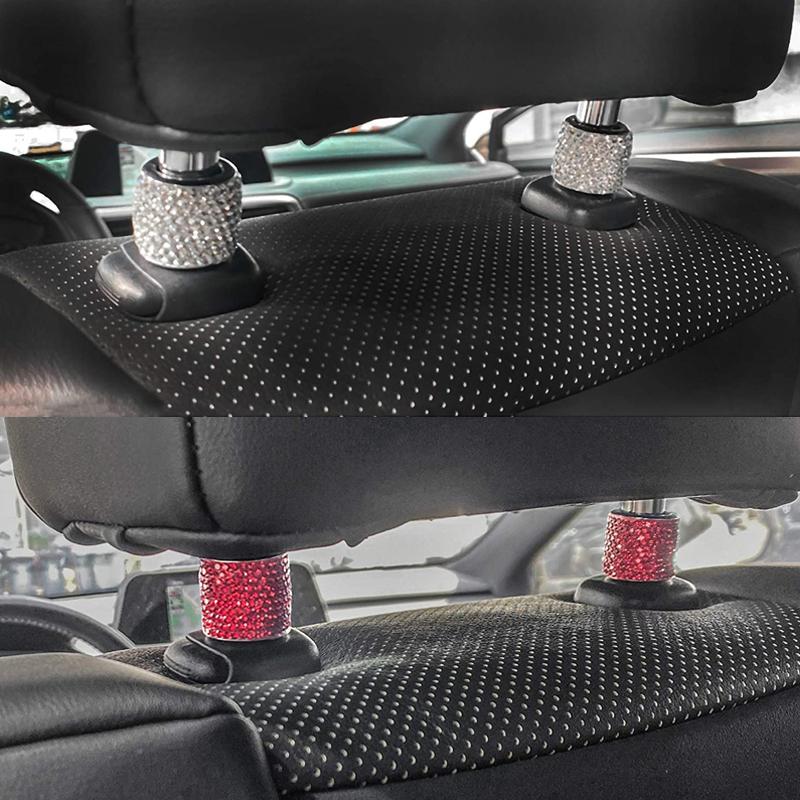 1PC Bling Crystal Car Seat Headrest Decoration Shiny Diamond Car Interior Accessories Rhinestone Car Charms For Headrest Collars