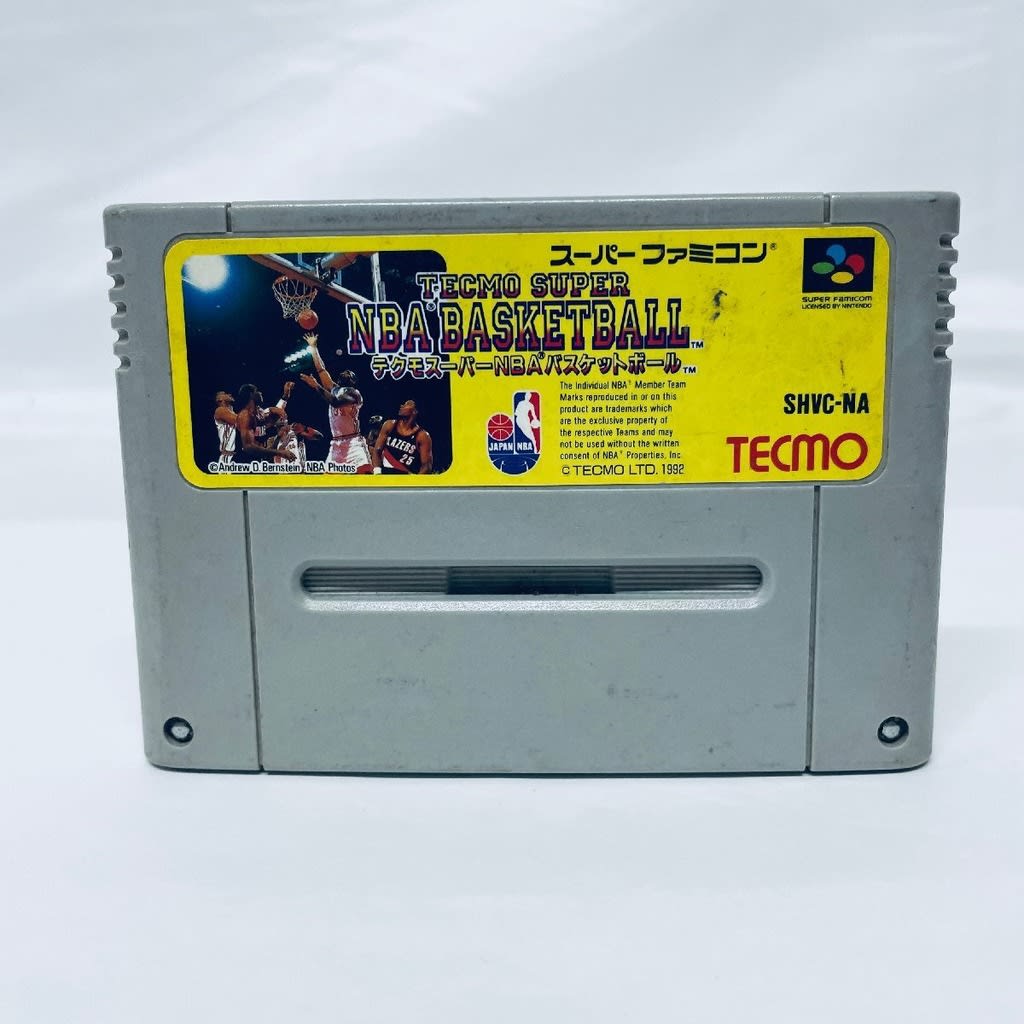 Used Tecmo Super NBA Basketball SFC SNES Super Famicom SHVC-NA Tested Working Nintendo Sports Tecmo NTSC-J Super Nintendo Cartridge