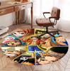 One Piece Pattern Round Rug, Indoor/Outdoor Mat, for Picnic, Gameroom, Bedroom, Office, Living Room, Home Decor Carpet, Birthday Gift
