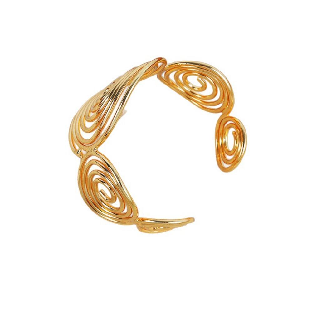 Verstellbares Damen Spiral Offenes Manschettenarmband Metalllegierung Manschette Armring Schmuck Geschenke