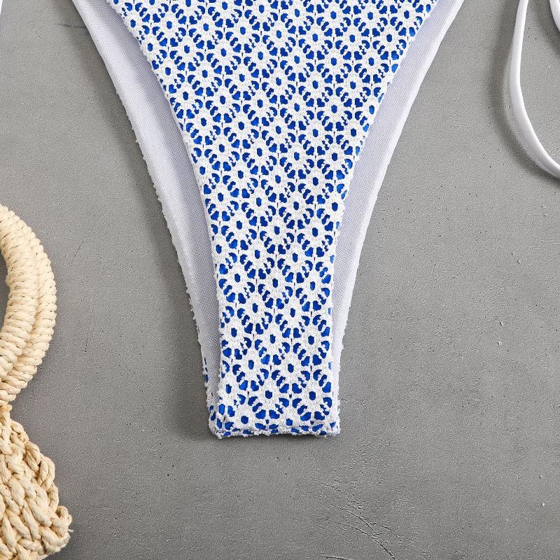 Split swimsuit sexy bikini neck strap swimsuit women