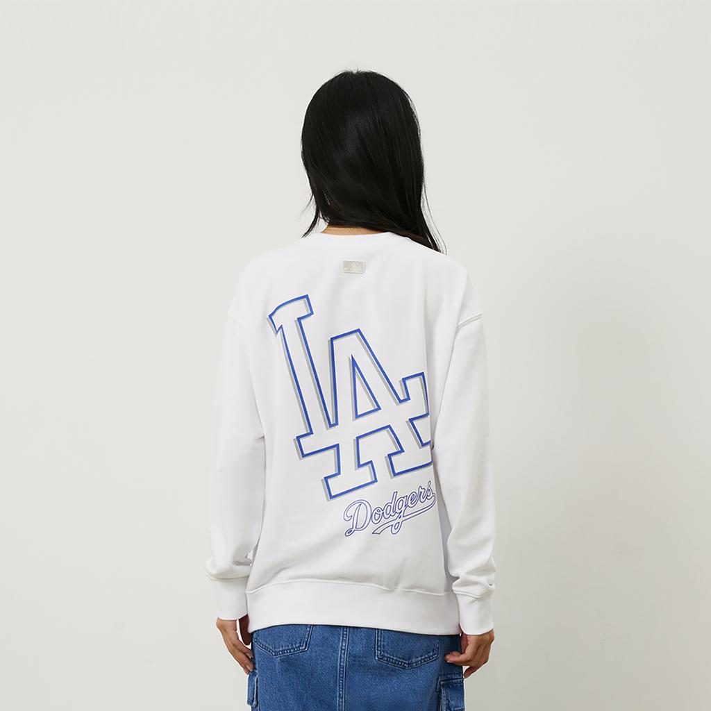 New MLB Los Angeles Dodgers Basic Collection 24FW American Sweatshirt Unisex Ecru 3AMTB9744-07WHS