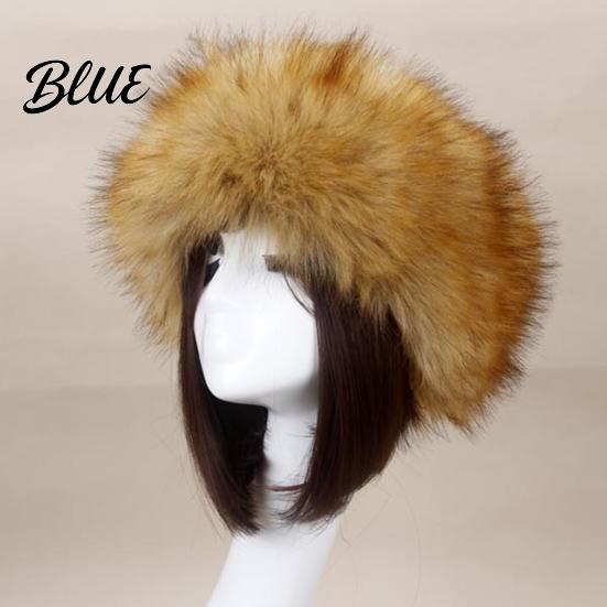 Women Autumn Winter Beanie Outdoor Cold-proof Thickened Hat Faux Fur Warm Plush