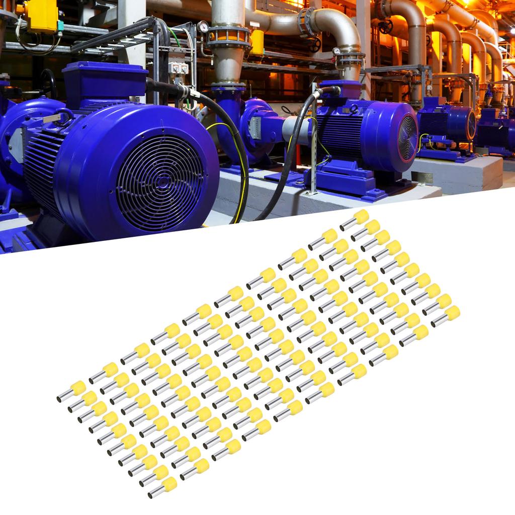 100 bucăți terminale izolate PVC, tub rotund, conector cu sertizare din cupru pentru fir 8AWG E10‑18