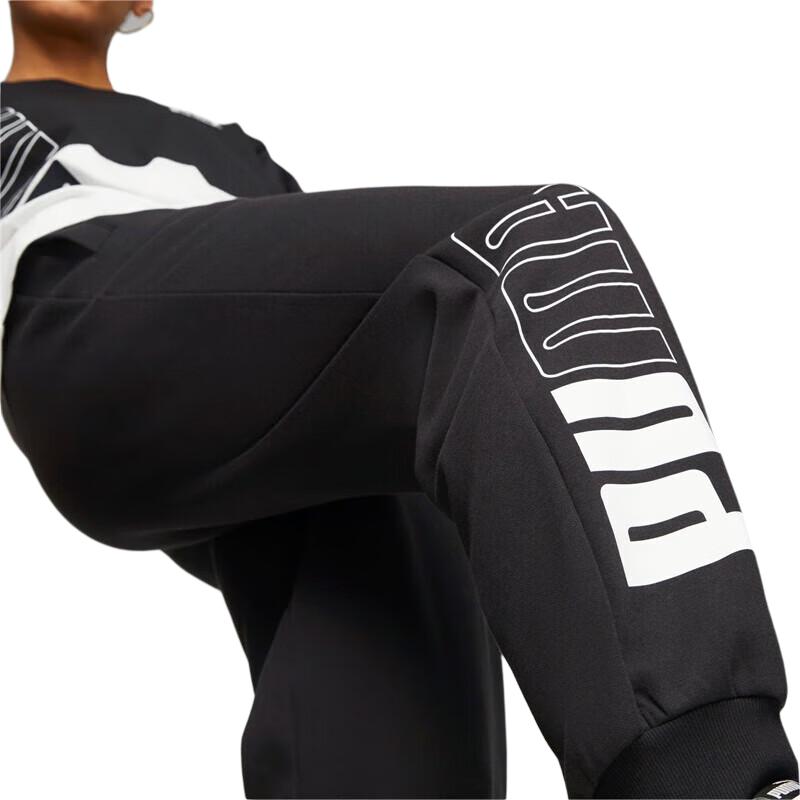 Puma Basic Series Comfortable Soft Logo Letter Print Knitted Sports Pants Women Pants Black 680273-01