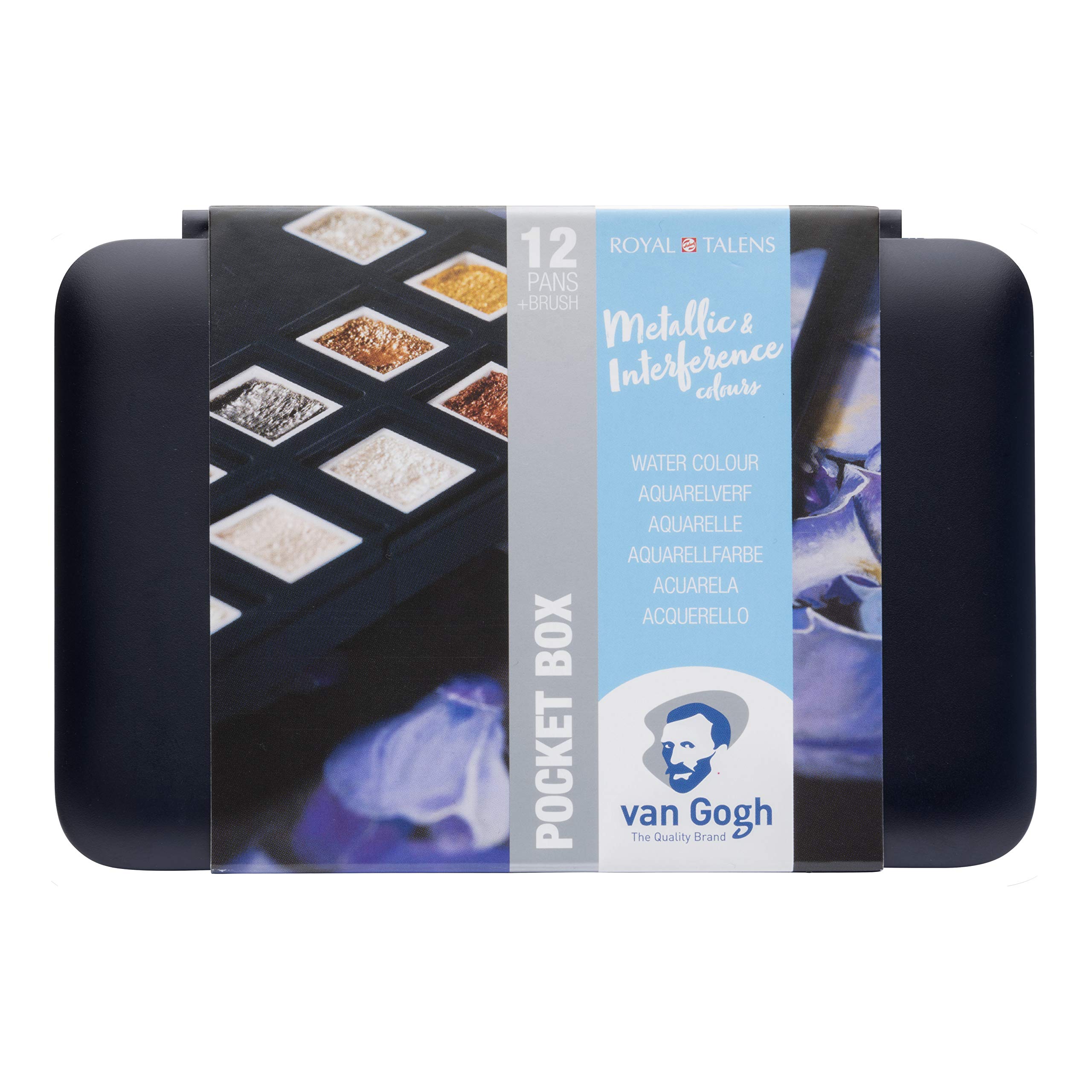 

Van Gogh Talens Solid Watercolor Paints, Van Gogh Specialty Colors, 12-Color Set, T2080-8640, Half Pans