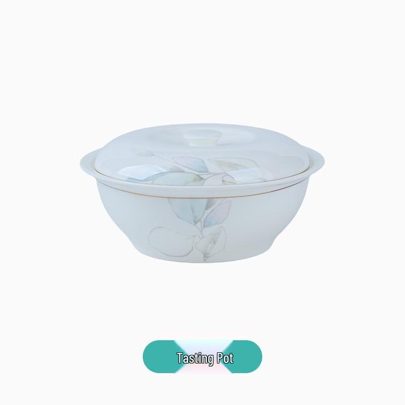 ZISIZ Spring s Intent Bone China Three-Compartment Dumpling Plate