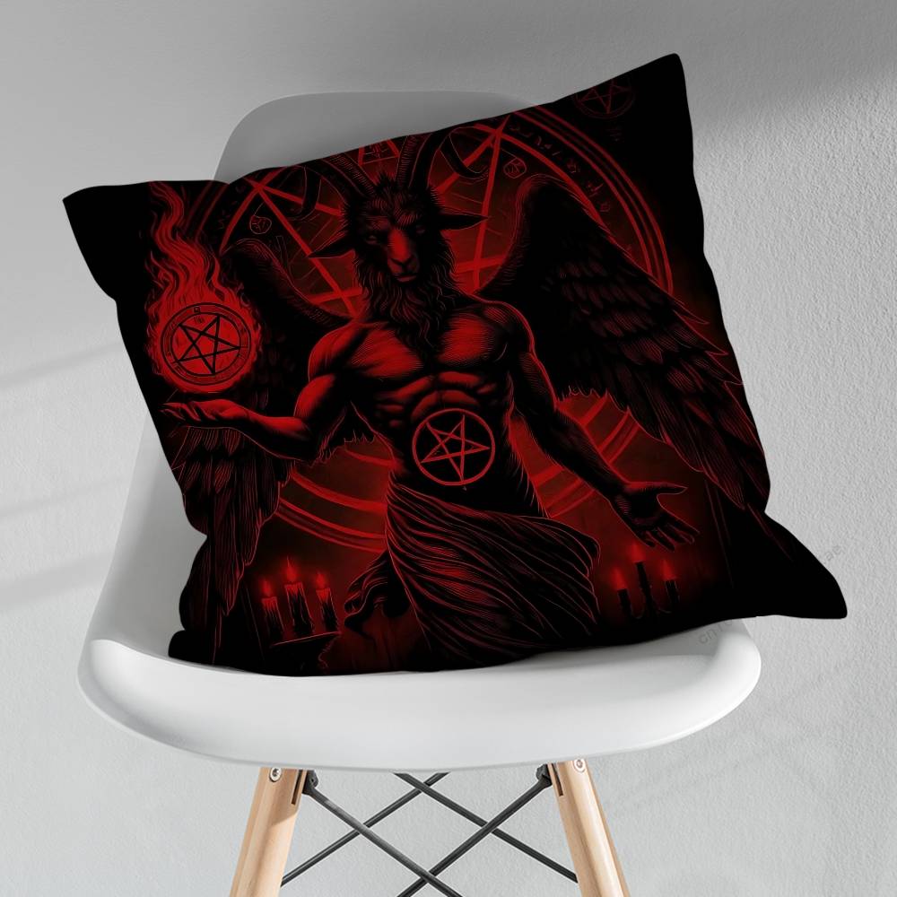 Fear Art Dark Devil Satan Various Sizes Square Pillow Case For Car Home Bedchamber Decor Birthday Gift