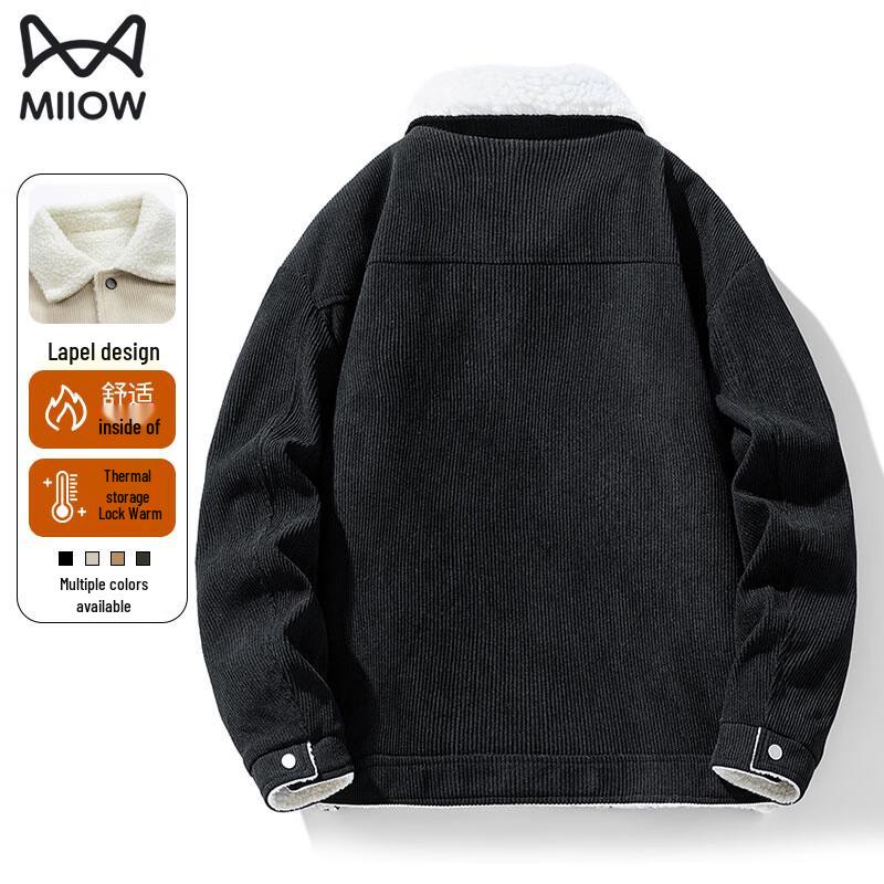 Mao Ren Men's Trendy Winter Corduroy Lamb Fleece Padded Jacket