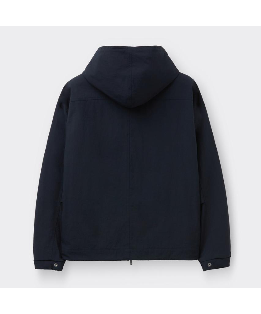 Customellow Navy Hooded Jacket C9Uam26114Nyx