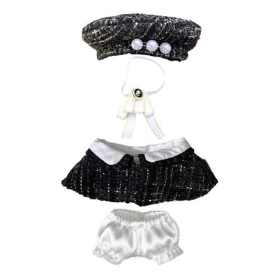 Niannyyhouse 10cm15cm Vestiti Peluche, Copricapo, Papillon, Gonna, Accessori, Cappello, Mantello, Pantaloni, Vestito per Bambola di Cotone (B-Nero, 10cm)