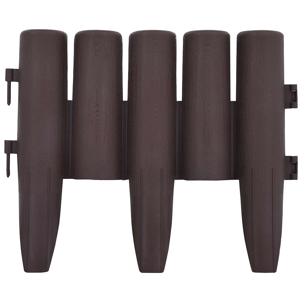 Lawn Edging 36 Pcs Brown 10 M PP