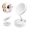 Foldable Makeup Mirror Round Vanity Mirror With LED Light 10X Magnification Beauty Mirror USB