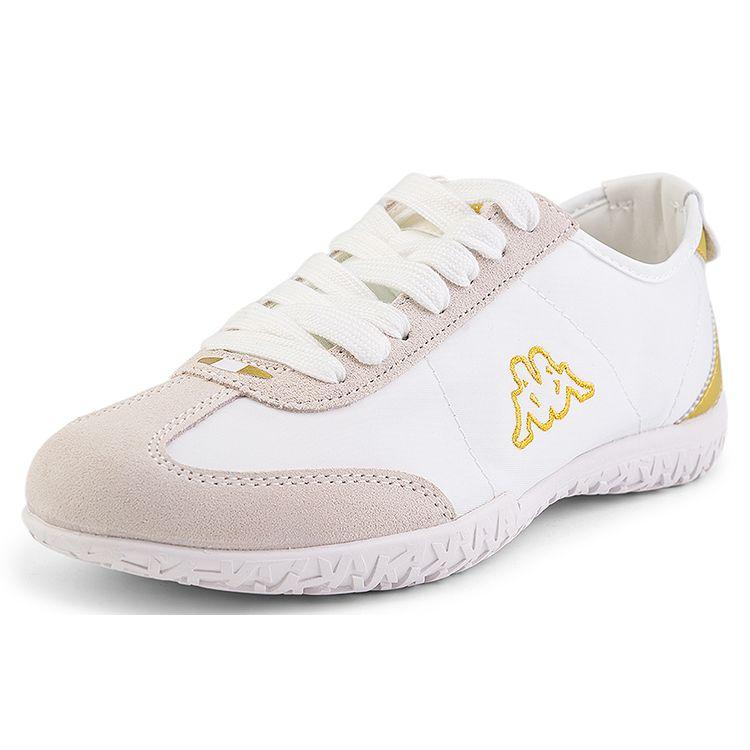 Kappa Fabric Synthetic Leather Round Toe Lace-Up Sports Slip-Resistant Durable Low-Top Casual Shoes Unisex casual shoes White Platinum K0DX5BB02-012B