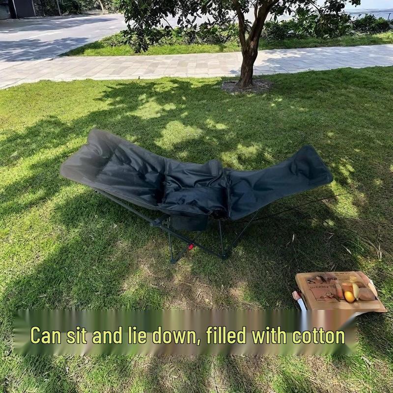 UOSUUOSU Padded Outdoor Folding Moon Chair with Leg Rest