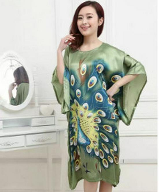 Plus Size Silk Qipao Pajama Robe & Tang Suit Bathrobe