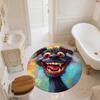 Colorful Dog,Round Area Rug,Carpet Rug for Living Room Bedroom Sofa Playroom Decor,Non-slip Floor Mat