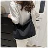 Korean Style Casual Lazy Wind Bag 2024 New Simple Large Capacity Canvas Bag Solid Color Single Shoulder Diagonal Female Bag