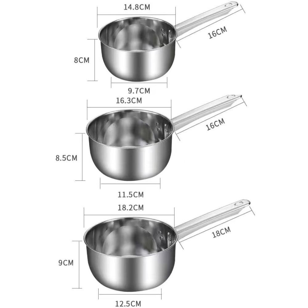 Stainless Steel Non-stick Pan Noodle Pot Thickened Milk Pot Durable Water Spoon  Household